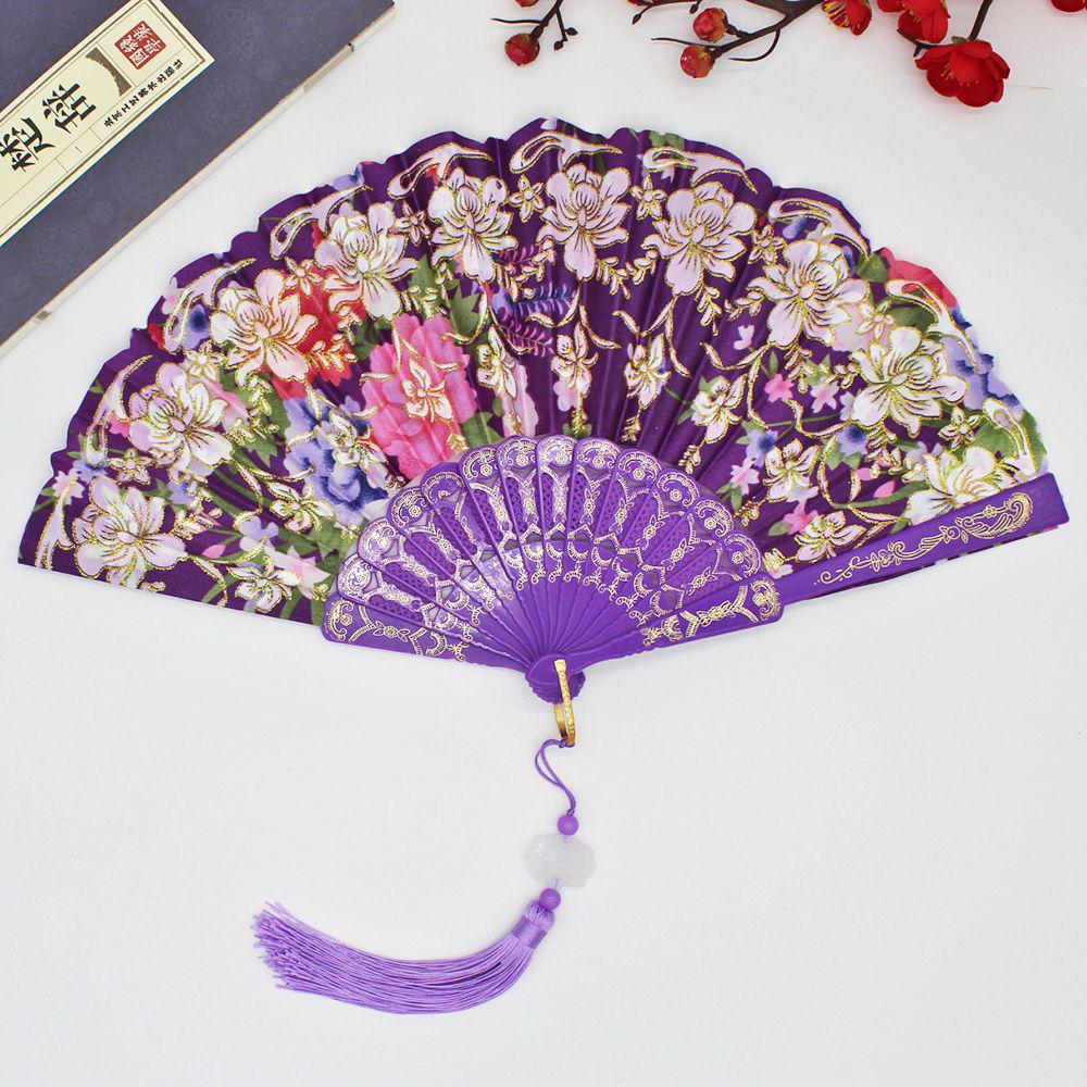 Silk Chinese-Style Folding Fan: Cheongsam, Hanfu, Dance, Wing Chun, Photography Prop
