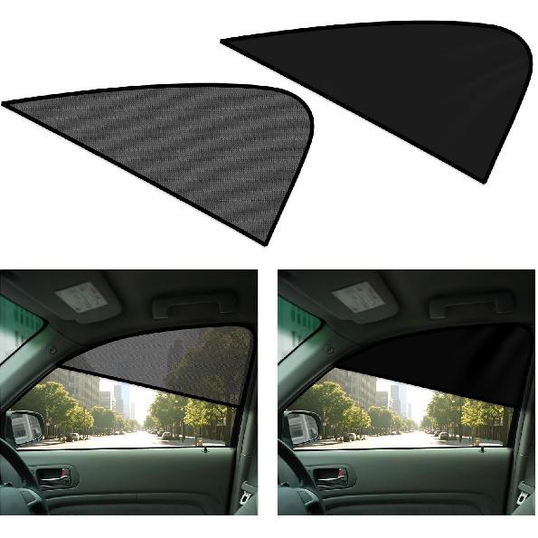 ZATOOTO Car Window Shades 2 Pack Magnetic Car Window Covers Front Side Window Sun Blocker | Blackout and Mesh for Different Needs | Anti-Glare & UV blackout & mesh with magn
