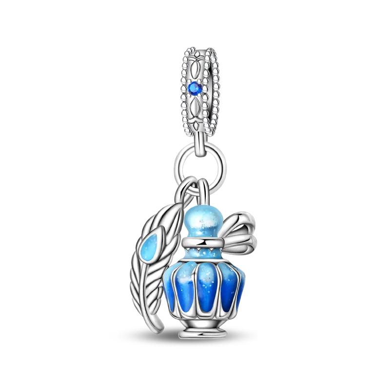 Copper Dreamy Light Blue Pendant Ocean Planet Charms Beads Fit Original Diy Bracelet Necklace Birthday Jewelry