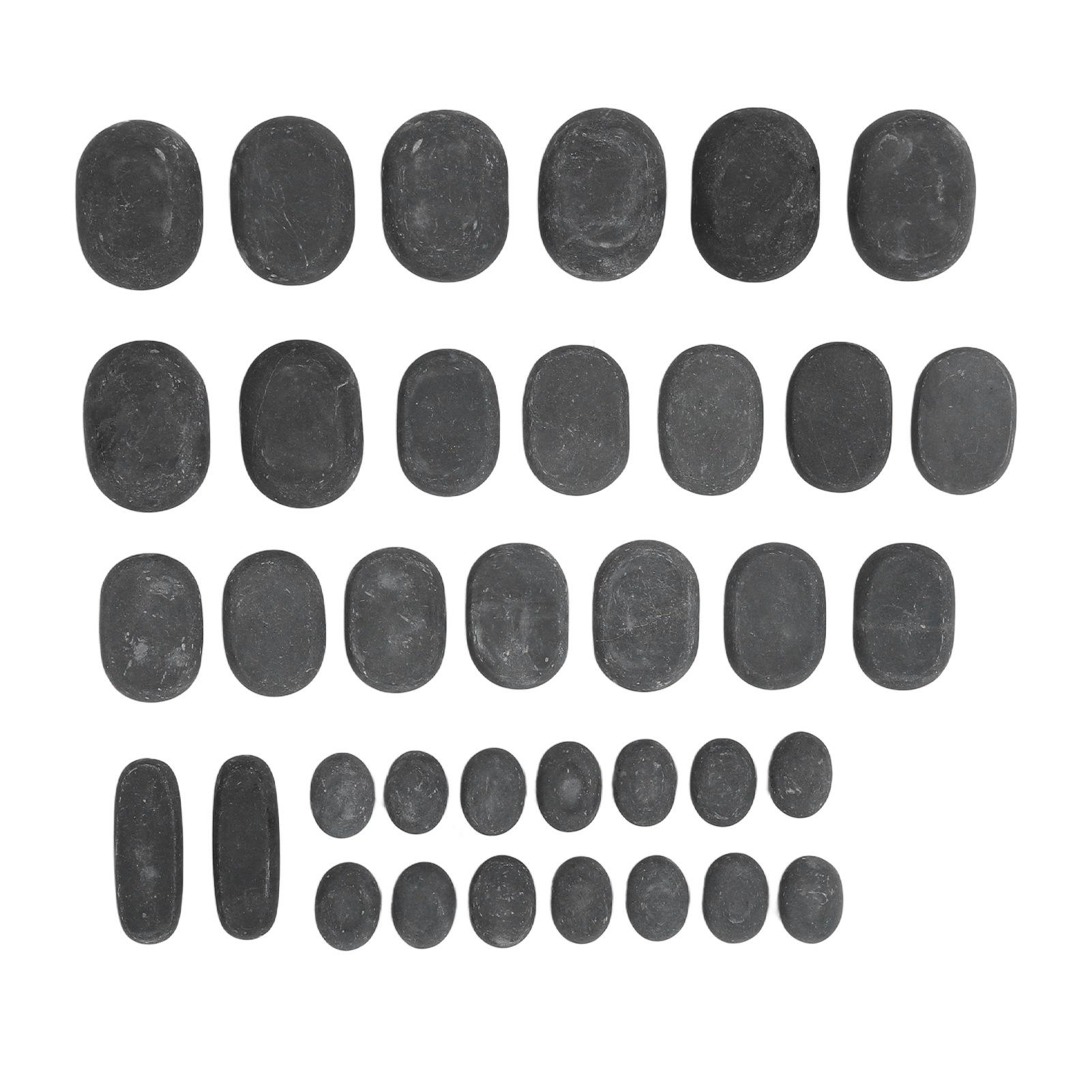 

36 шт. набор базальтовых горячих камней 4 размера круглой формы для релаксации тела базальтовые горячие массажные камни для СПА
