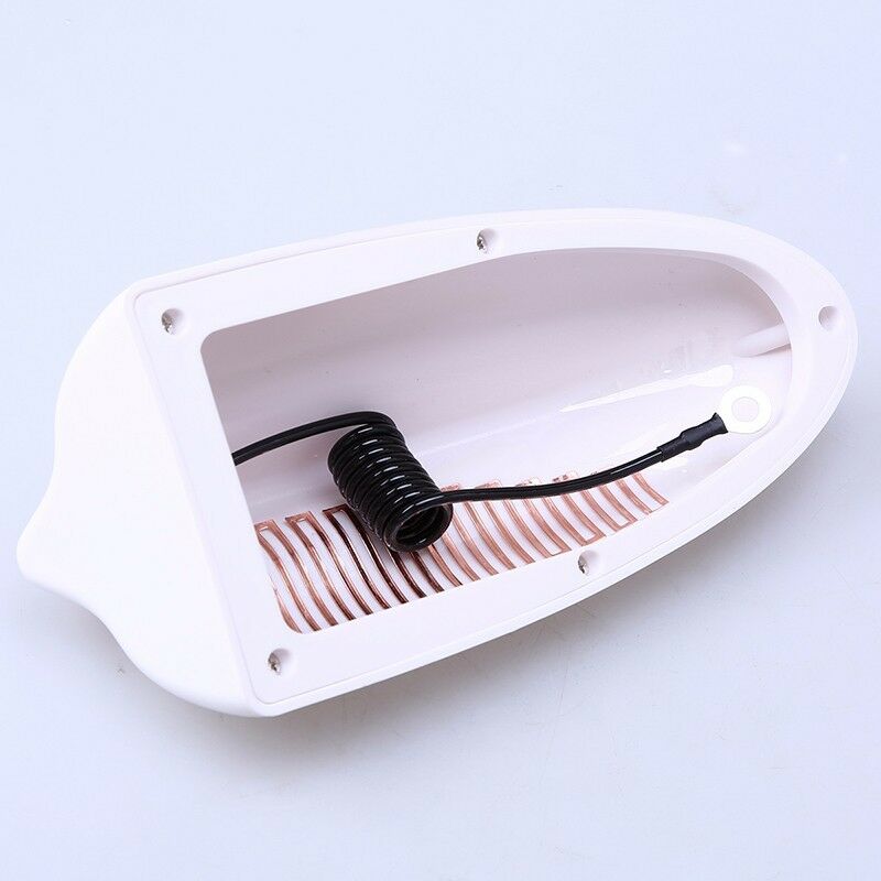 1 Pcs White Big Shark Fin Antenna FM Signal Amplifier Car Roof Decoration Decal