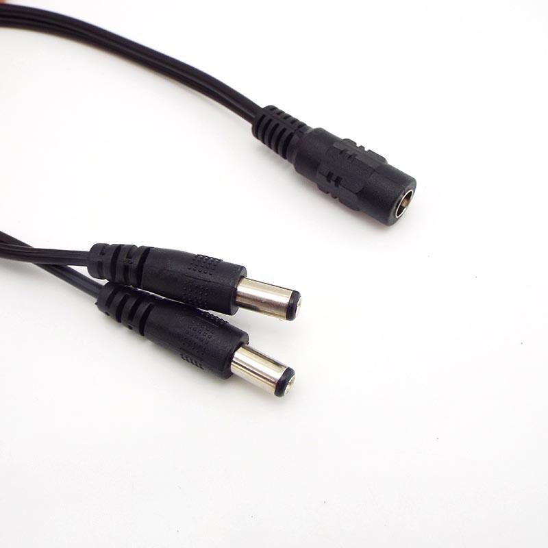 8pcs 2 Way 1 DC Male Female To 2 Male Female Splitter Power Connector Adapter Cable 5.5x2.1 Plug Extend Strip Cord Wholesale