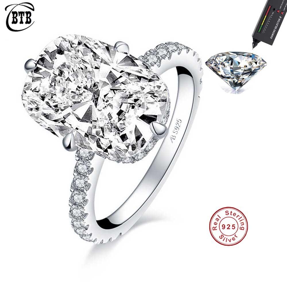New Silver 925 Oval Real Moissanite Rings D Color Vvs1 8ct Women Wedding Luxury Diamond Rings Jewelry