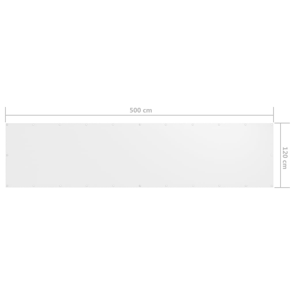 vidaXL Balkon-Sichtschutz Weiß 120x500 cm Oxford-Gewebe