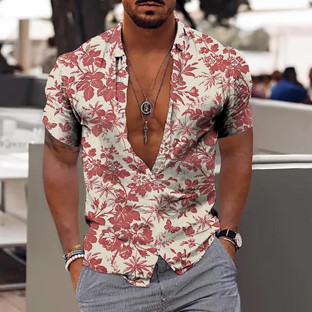 Camicia Comoda da Uomo Albero di Cocco Stampa 3D Hawaiana Spiaggia S-6XLl Manica Corta Top alla Moda Casual