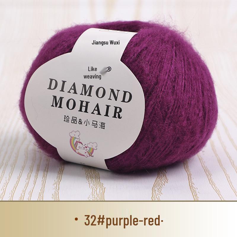 Young Mohair Sweater & Baby Scarf Shawl with Matching Fine Wool Hand-Woven Crochet Bag DIY Kit