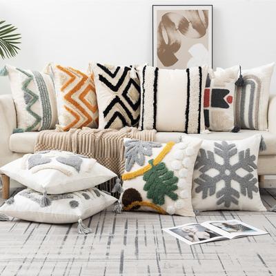 Nordic Ins Bohemian Style Tufted Retro Moroccan Ethnic Style Tassel Cushion Sofa Pillow Living Room Pillow