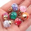10Pcs Charms Star Sequins Transparent Glass Ball 16mm Pendants Crafts Making Findings Handmade Jewelry DIY for Earrings Necklace