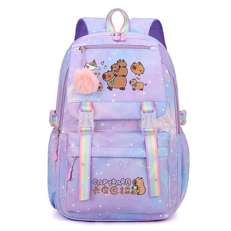 Beliebter 2025 Kapibara Capybara mehrfarbig hübsch, schmutzabweisend und langlebig, niedlicher Grundschulrucksack