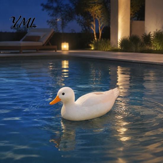 Solar Yard Decor for Walkways Floating Swan Garden Statue with Warm LED Lights, Waterproof Outdoor Pond Romantic Atmosphere Lighting Backyard
