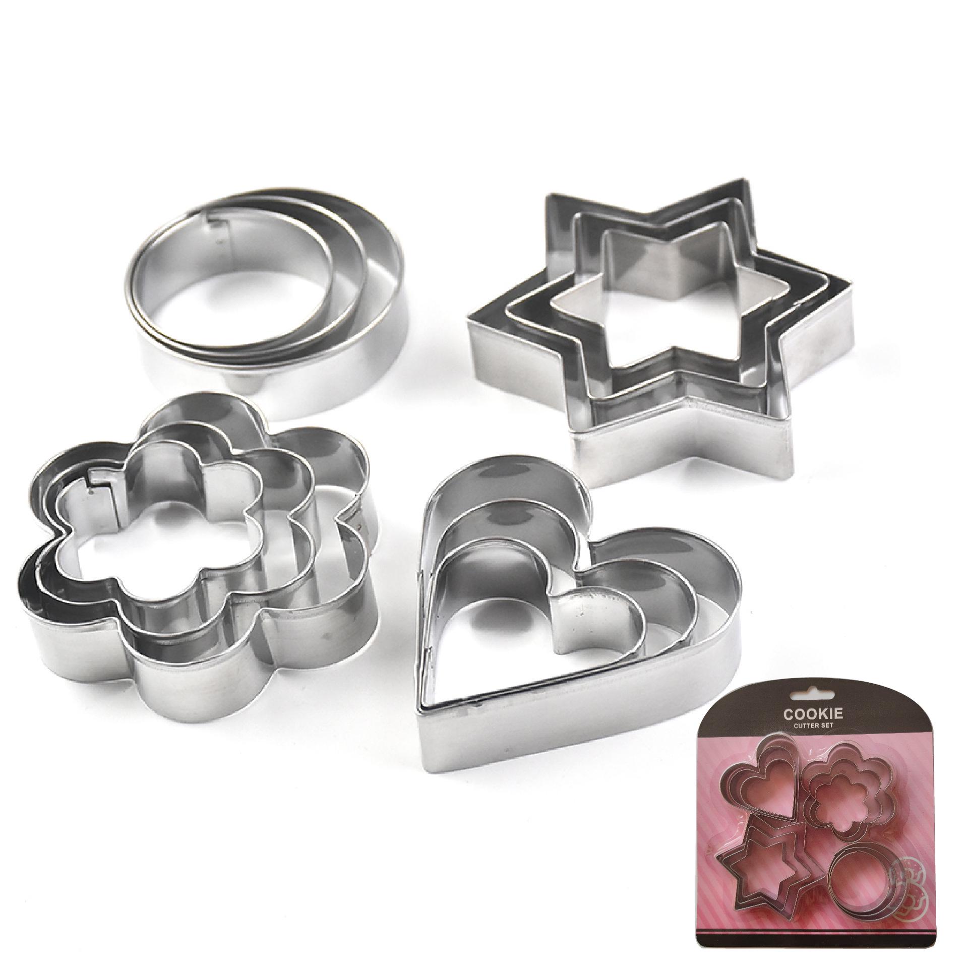 

Набор из 12 предметов из нержавеющей стали для вырезания печенья и пирожных в форме сердца и цветка сливы