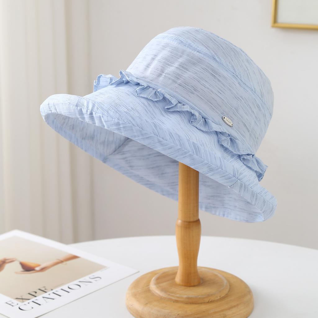 French small fragrant lace bucket hat sunscreen sunshade show face small spring and summer travel versatile pot hat new sun hat