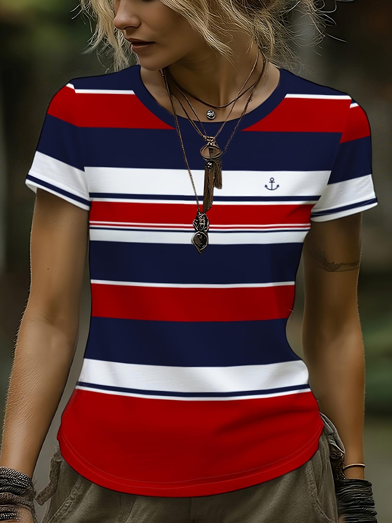 

Women S Striped T-Shirt. Casual Everyday Vacation Top. Suitable for Beach Parties. Fashionable Striped Top. Elegant And Easy Striped T-Shirt M дубильная кора