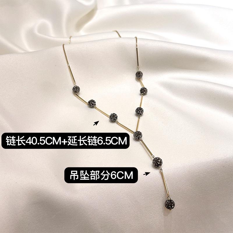 

Korean light luxury niche design Y-shaped necklace 2025 new female Internet celebrity collarbone chain collar woven neck chain