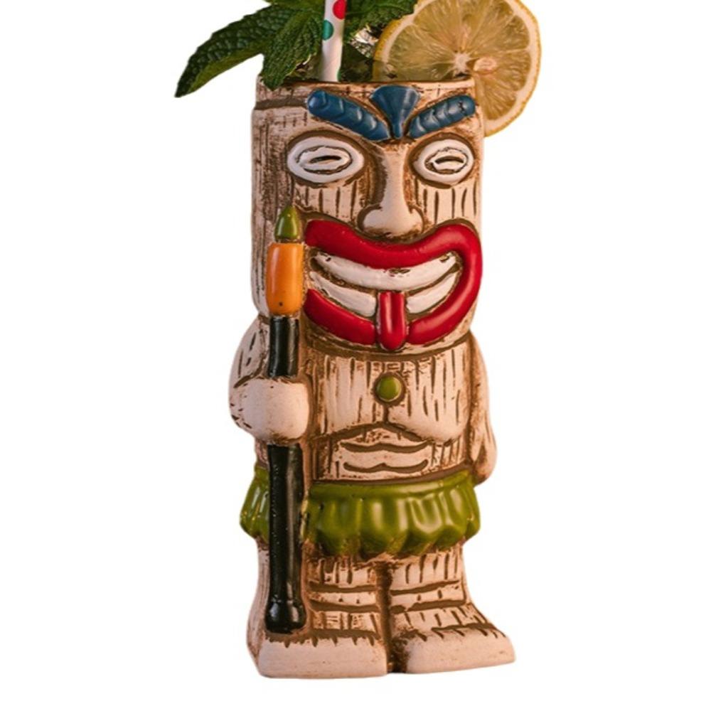 

Funny Hawaiian Cocktail Cup Vintage Beach Theme Mug Creative Coffee Cup Hawaiian Party Style B White