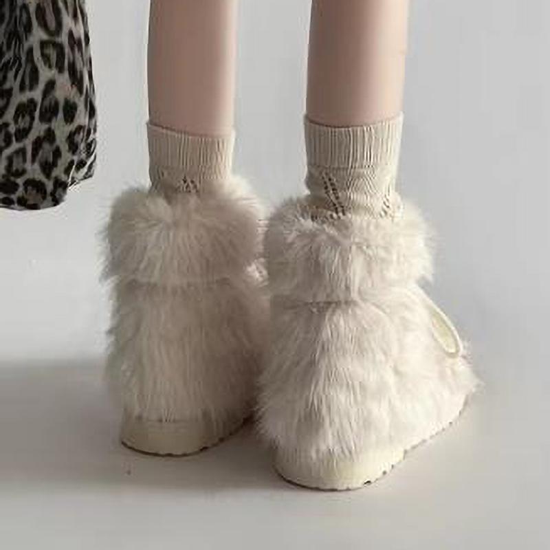 Women Snow Boots Ankle Fur Winter Anti Slip Snow Boot Women's Winter Thick Bottom Short Shoes