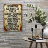 Motivational Metal Wall Art Worry Waste Time Vintage Inspirational Decor