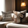 Neutral Tone Home Blessing Floral Pillow Covers Pattern Cushion Cover Suitable For Sofa Bedroom Car Pillow Cover