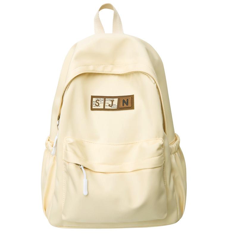 Schoolbag New Large Capacity Solid Color Backpack Middle School Student School Bag High Value Fashion Casual Lightweight Backpack Female