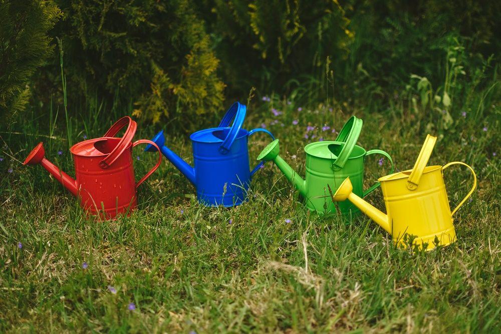 Yellow Metal Watering Can for Children