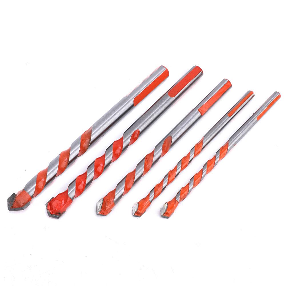 5Pcs Drill Bits High Wear Resistance Alloy Head Drilling Tool for Wood Wall Hole Opening 612mm