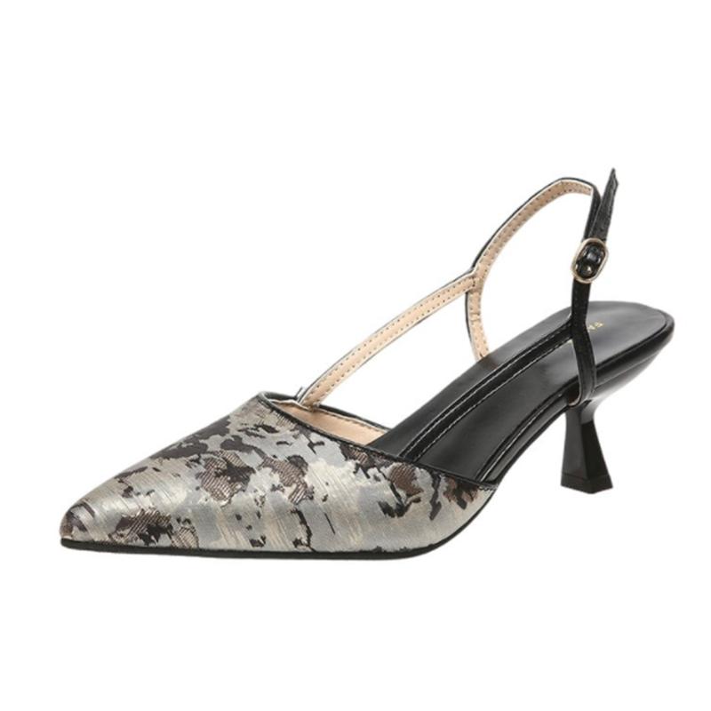 High Heel Women's luxury sandals Elegant Slingback Sandals Summer 2025 Pointed Toe Pumps Dress Shoes Women Zapatos De Mujer