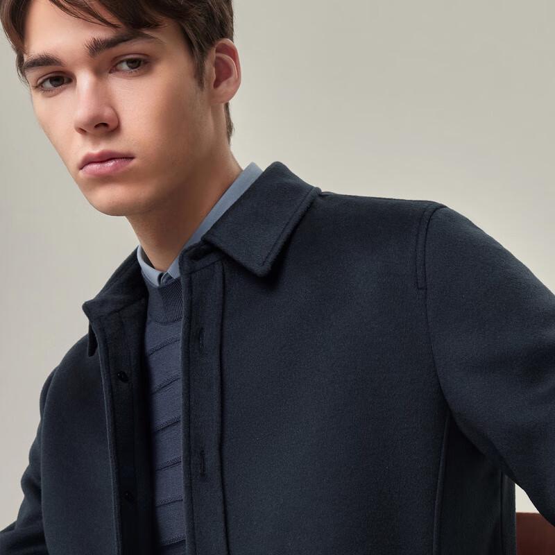 EMZ Erdos Men's 100% Lambswool Solid Lapel Jacket