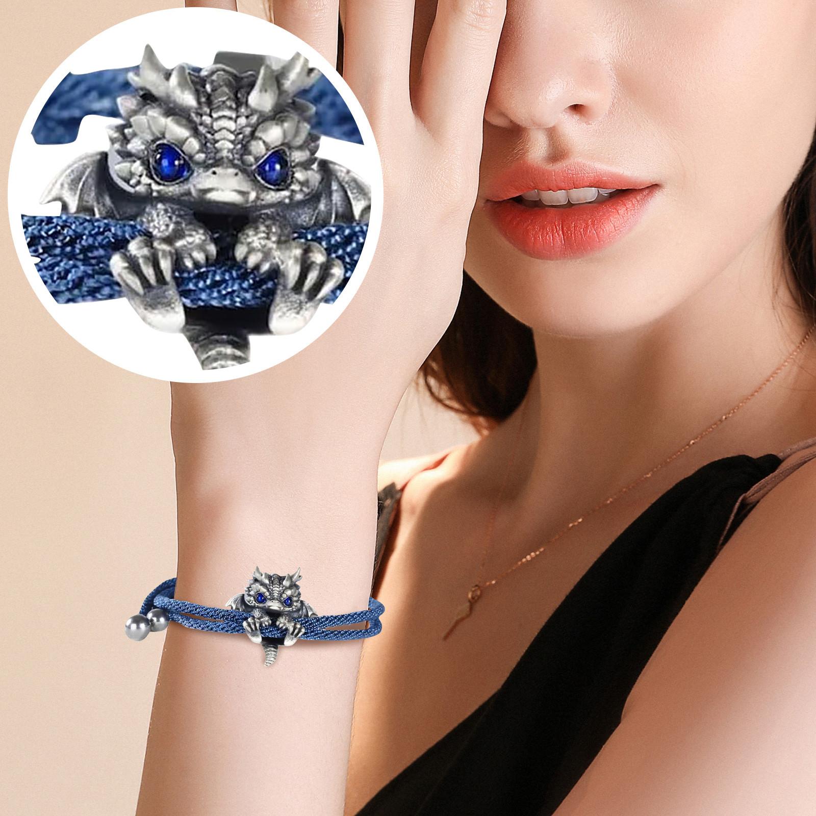 

Милый браслет с драконом, регулируемый браслет с драконом, украшения в виде животных, креативный браслет-талисман Dragon Ball One Size синий