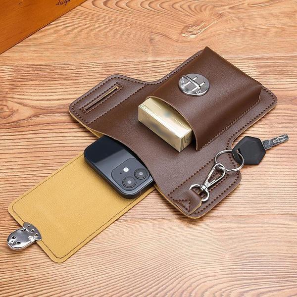 1PC Vintage PU Marsupio in pelle Custodia per cellulare Custodia per cellulare Borsa da cintura per uomo Portafoglio