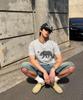 AMOU Cali Bear Half T-Shirts Gray
