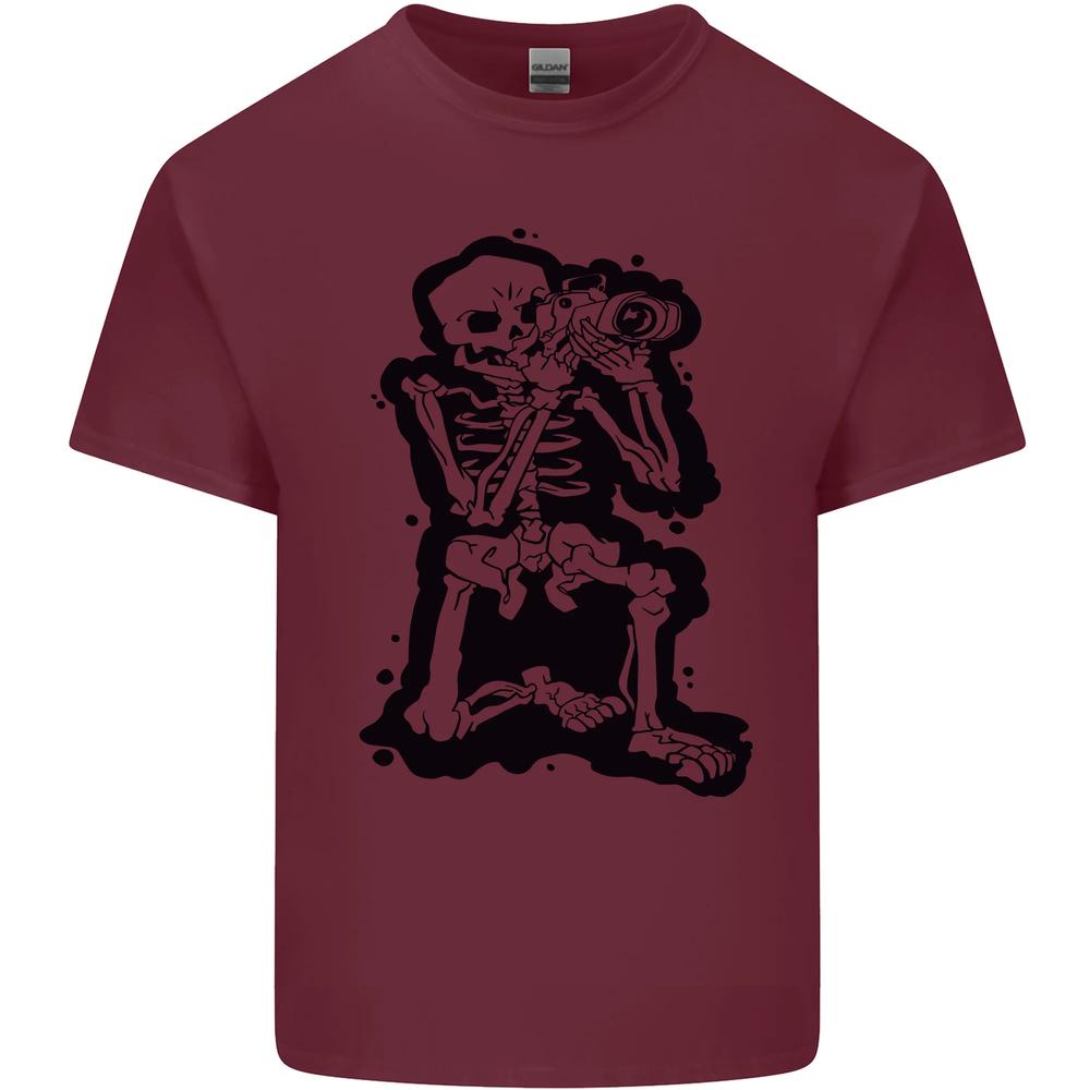 A Skeleton Photographer Photography Unisexs Cotton TShirt Tee Top S