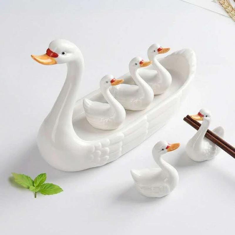 Kreativer Schwan Keramikteller, Dessert-, Sushi- & Obstservierschale, Dekorative Schwanenplatte