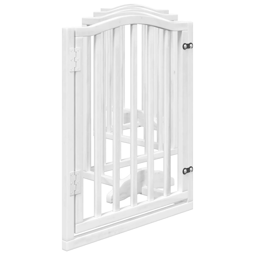 6 Piece Foldable White Dog Gate 300 cm Poplar Wood