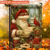 2D Flat, 2D Flat 1pc, Santa Writing Christmas Greetings, Decorative Garden Flag and Courtyard Welcome Banner; Single-sided Print, Polyester Material;
