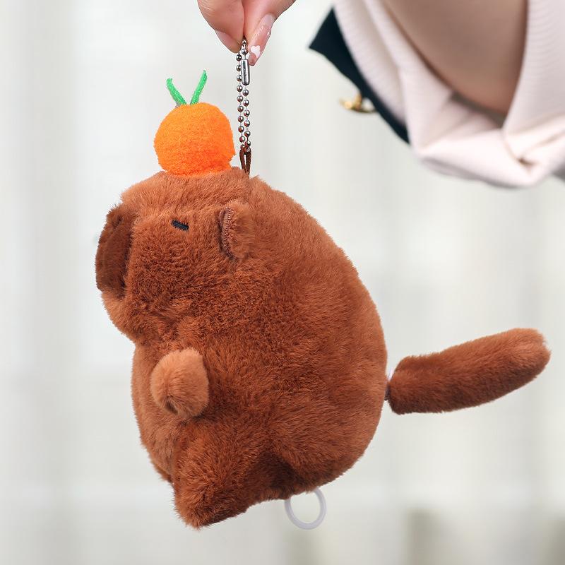 Kapibara doll snapping ring bracelet plush toy wagging tail capybara doll gift girl doll wholesale