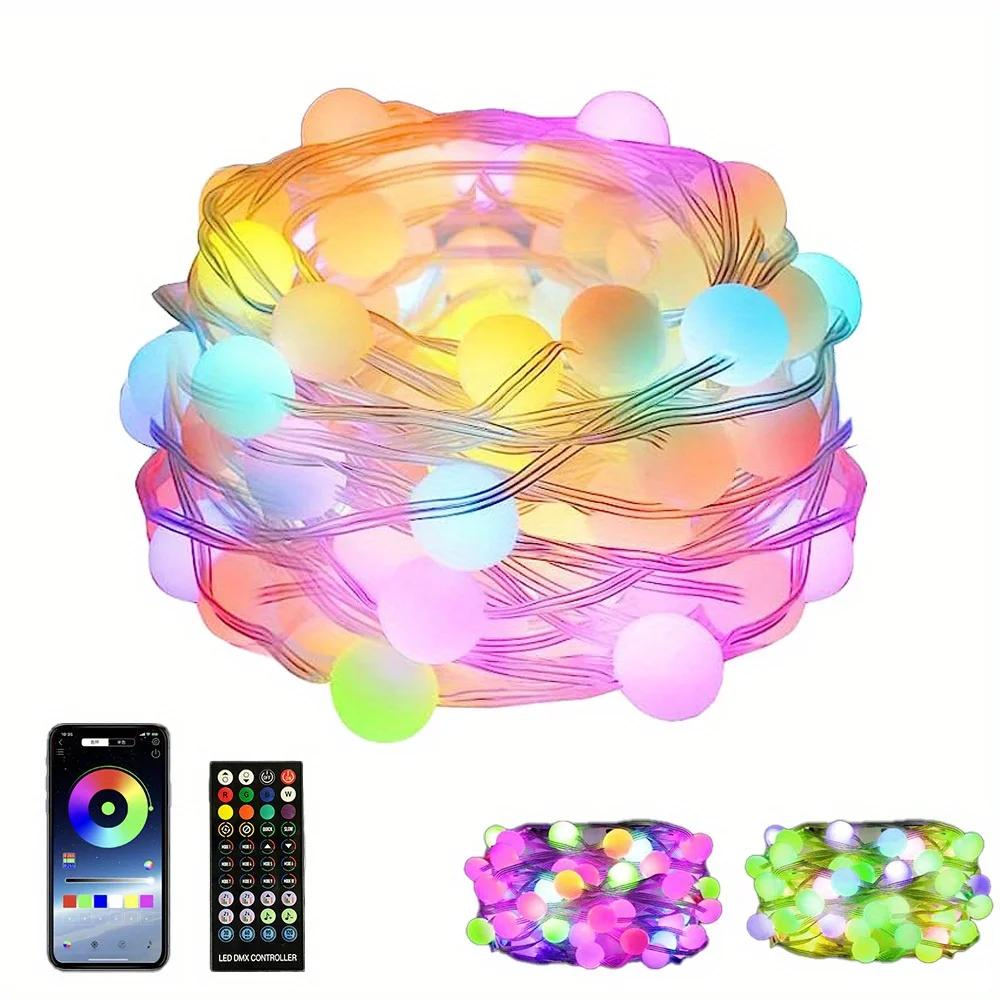

10 м светодиодные гирлянды RGB Bluetooth пульт дистанционного управления приложением гирлянда мечта музыка синхронизация лампа для домашней вечеринки рождественское освещение декор
