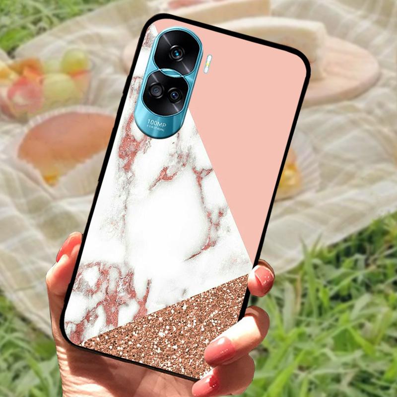 For Honor 90 Lite Case Honor90 Pro Silicone Painted Soft Black Cover for Huawei Honor 90 Pro Phone Shell 90Lite 5G Funda Coque