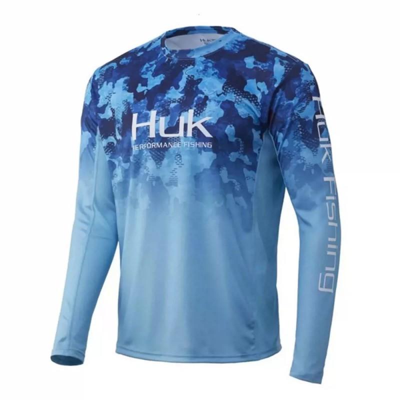 Mens UPF 50 Quick-Dry Fishing Shirt Lightweight Breathable Long Sleeve Summer Outdoor Angling Sports Cycling Jersey