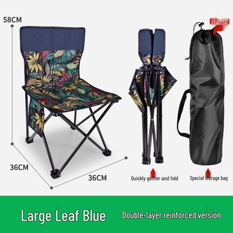 Portable Extra Thick Folding Camping Chair with Backrest for Outdoor Use