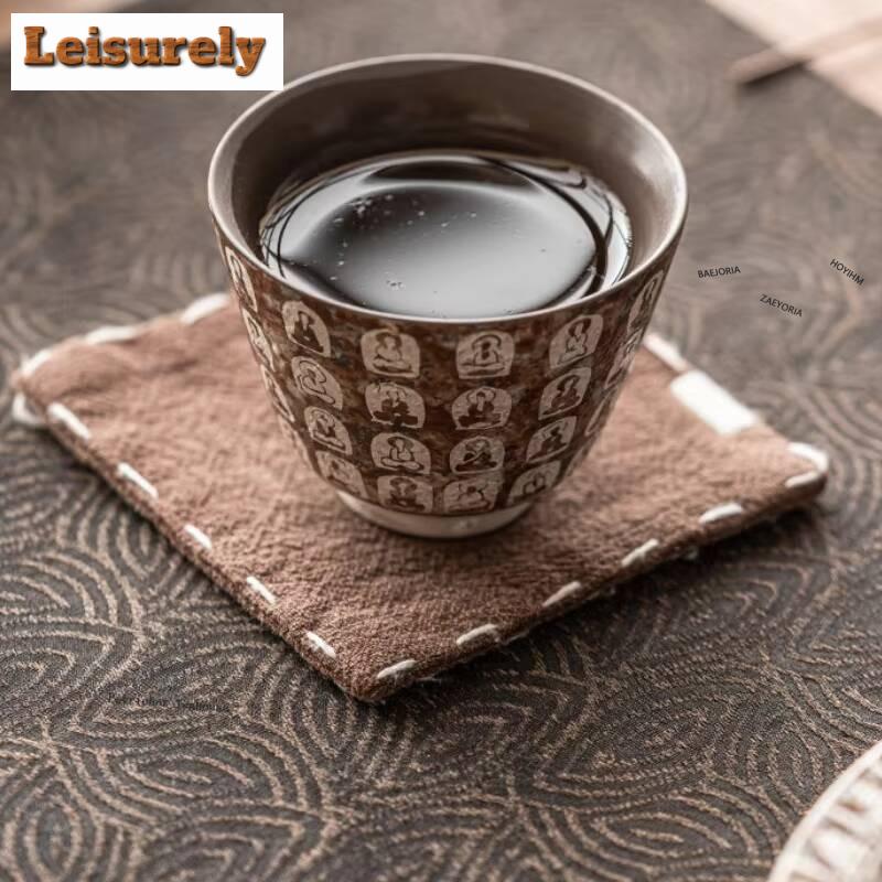 81ml Ten Thousand Buddhas Master Cup Creative Gilt Silver Bell-shaped Cup Tasting Mug Antique Water Jug Cafes Gift Collection