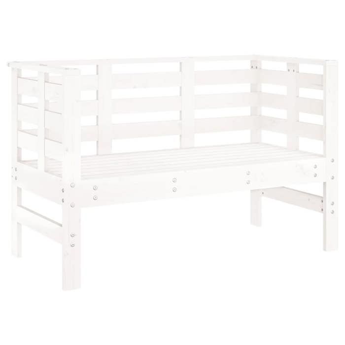 VidaXL Garden Bench, Seat with Armrests, Chair with Backrest, Patio Lawn Terrace Furniture, Scandinavian, White Wood 825136