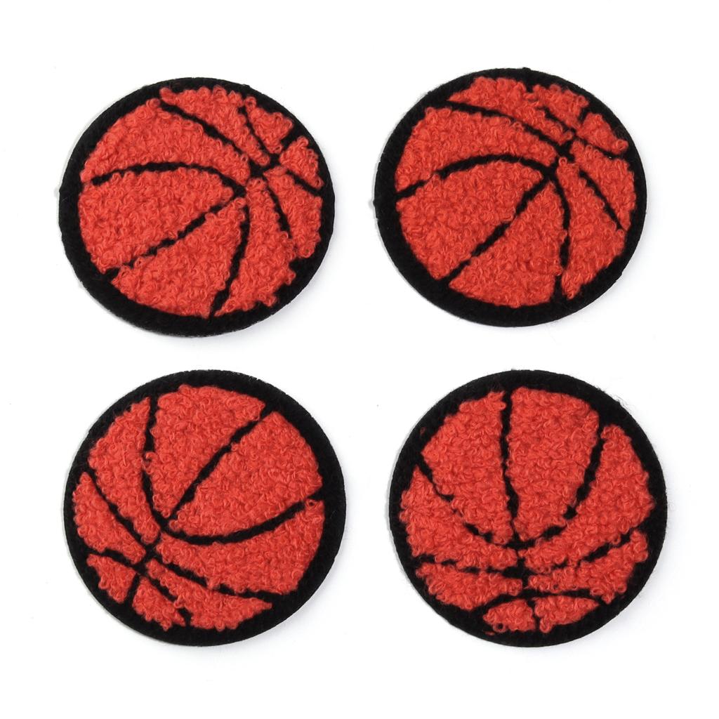 4pcs Sports Towel Embroidered Fabric Patches Basketball Football Rugby Baseball Ironing Patches For Clothing Sewing DIY Applique