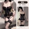 Sexy Unterwäsche, sexy Strapsgürtel, Spitzen-Bustier, durchsichtiger offener Schritt Einteiler, Uniform-Set.