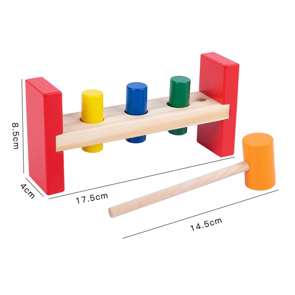 Educational Toy For 2 Years Old Colorful Wooden Knocking Stand For Toddler