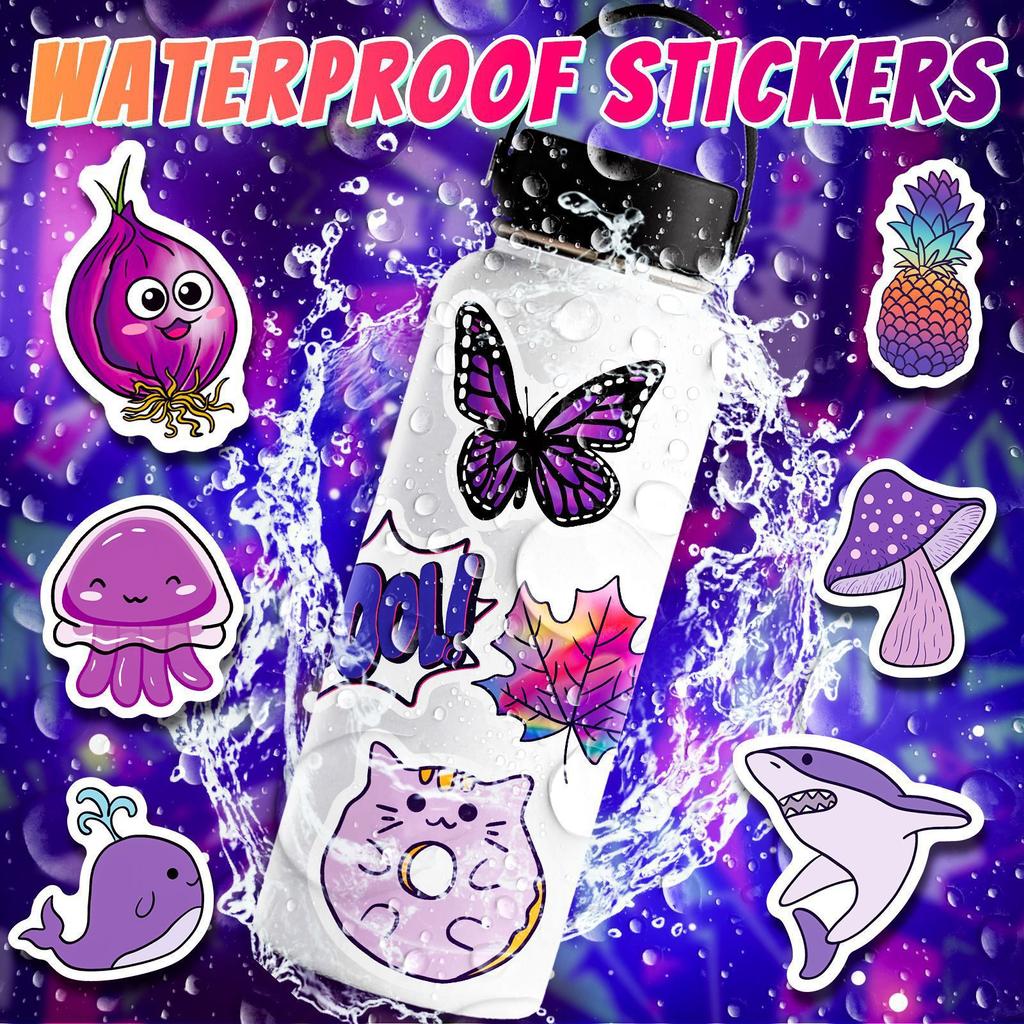 100 Small Size 4cm Purple Stickers Small Fresh Girl Purple Ins Wind Dopamine Hand Account DIY Stickers