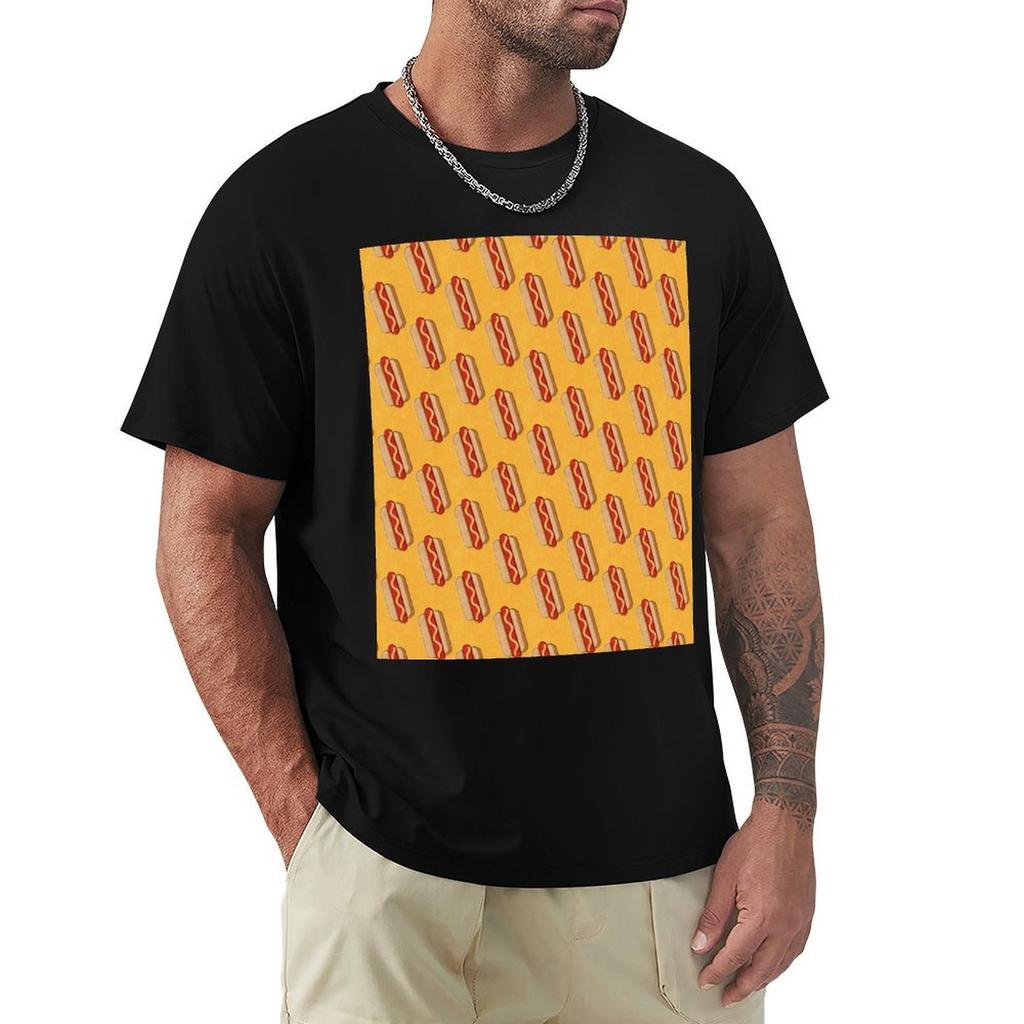 FAST FOOD Hot Dog pattern TShirt t shirt Unisex cotton TShirt