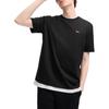 Fila Original Solid Color Logo Embroidered Comfortable Lightweight Breathable Short Sleeve Round Neck T-Shirt Unisex T-Shirts Black F51M519101F-BK