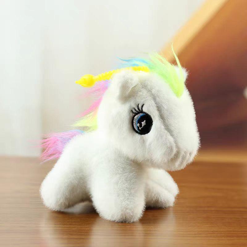 Cute Cute Colorful Pony Pendant Plush Toy Doll Carton Book Bag Pendant Keychain Rag Doll