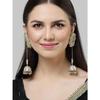 Multicolor Crystal Studded Kundan Kaanchain Jhumki Earrings
