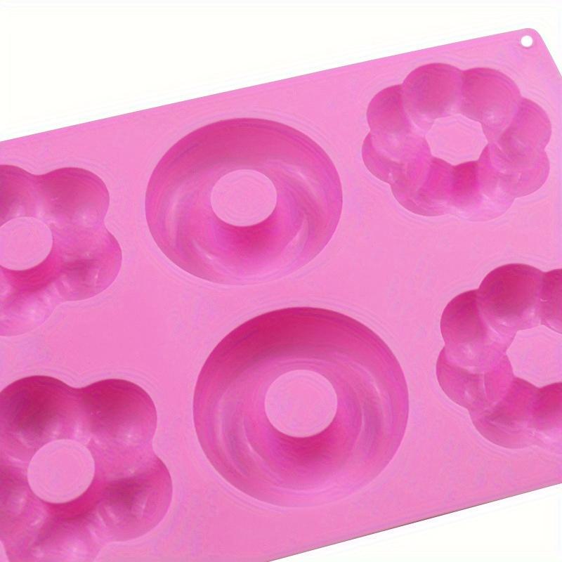 1Pc DIY Baking Supplies 6 Flower Shaped Donut Silicone Chocolate Mold Round Bread